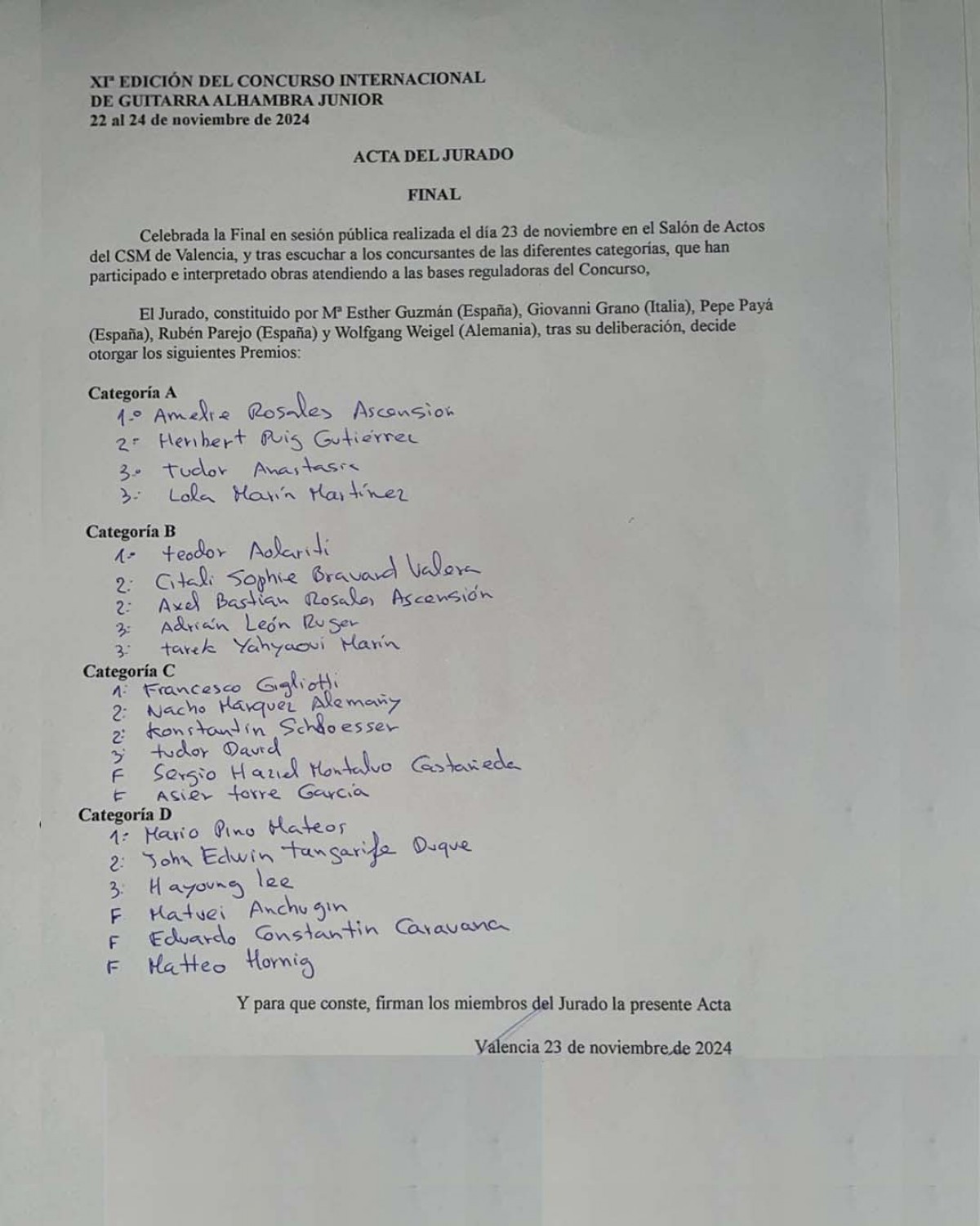 Ganadores