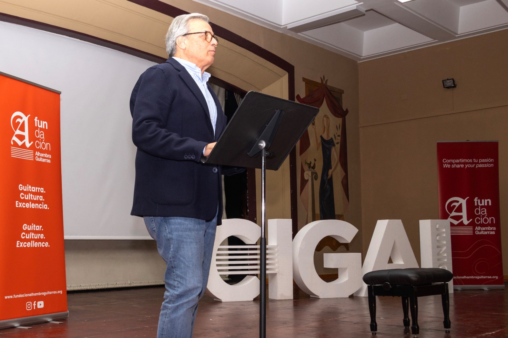 D. José Botella Presidente de la Fundación Guitarras Alhambra. Entrega de Premios del 12 CIGA Junior 2025
