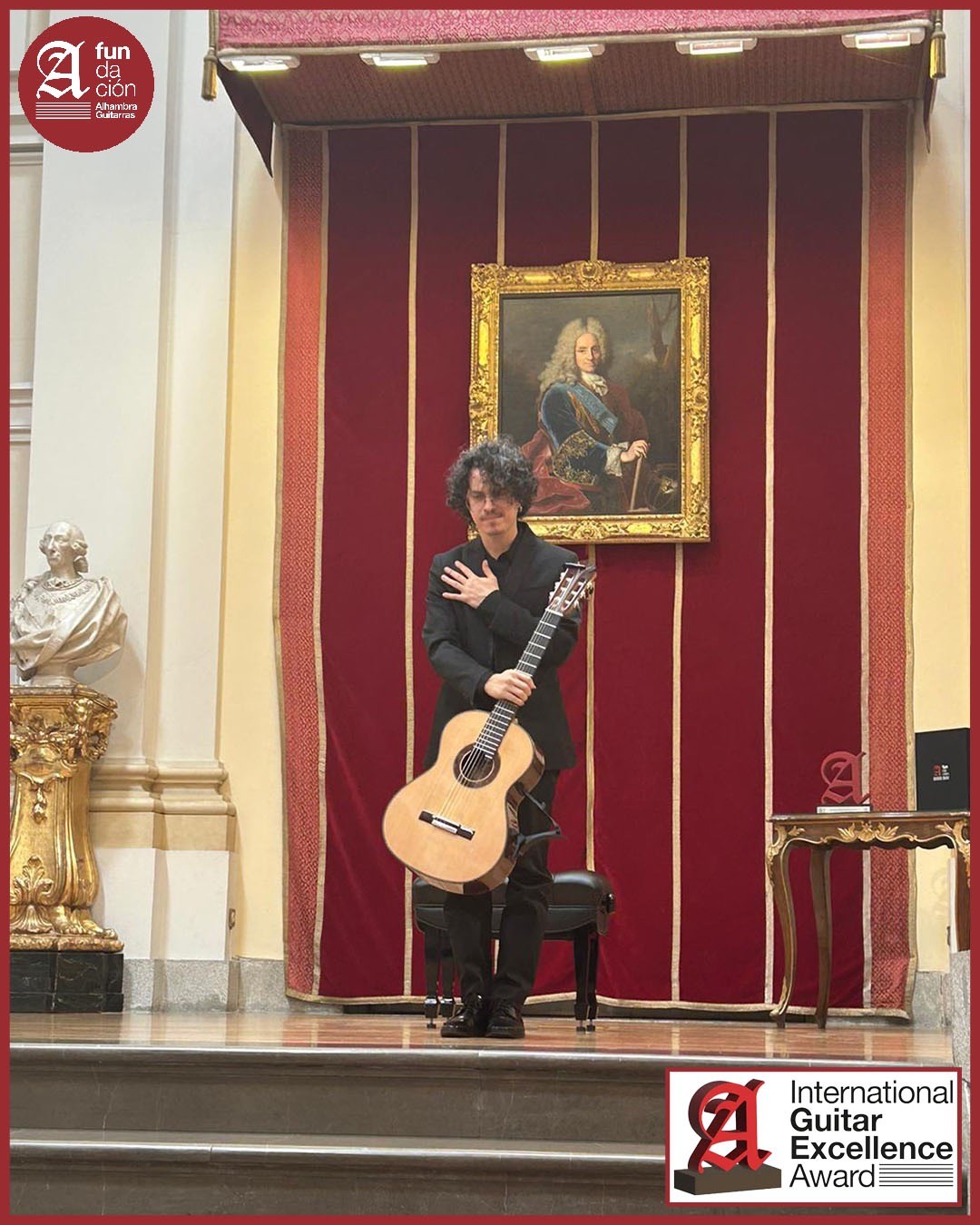 El emotivo Acto se cerró con la extraordinaria interpretación de obras del Maestro Rodrigo por parte del guitarrista Ali Arango.